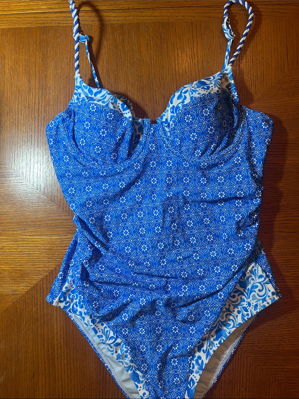 Amazing unique Blue Patterned Cupshe Large One-Piece Swimsuit B33